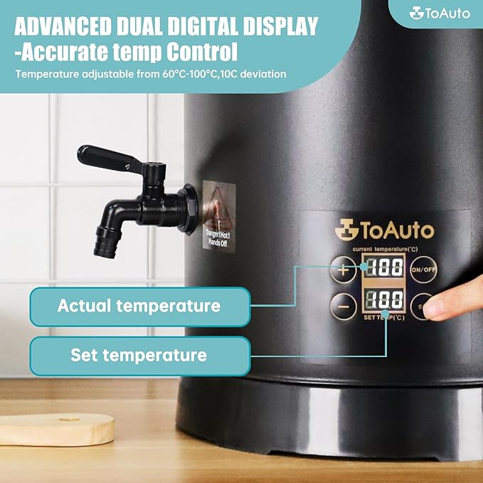 TOAUTO 12Lbs Digital Wax Melter for Candle Making,Easy Pour Spout Large Electric Wax Melting Pot, Wax Melter with Accurate Temperature Control Panel,No Cloggy|Easy Clean for Production Soap Candle