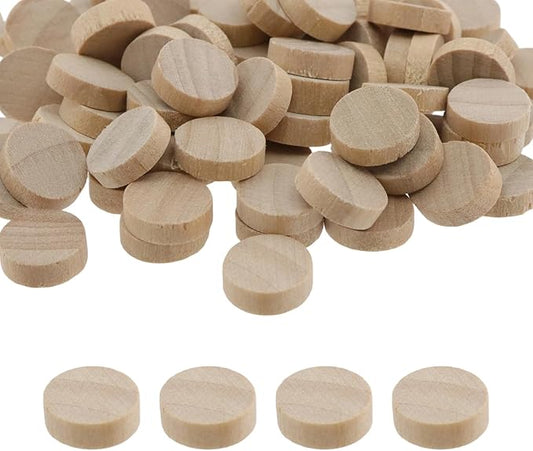 Sscon 100Pcs Unfinished Wood Slices 10mm Natural Wood Slices Wooden Circles for Crafts and Decoration - 10MM/0.39IN