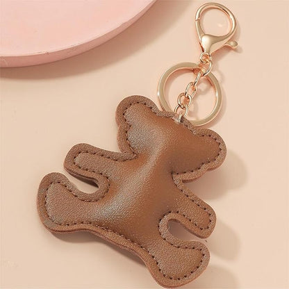 Bear Keychain For Women, Leather Unisex Couple Set Cartoon Used For Wallets And Handbags Charm Gift Accessories
