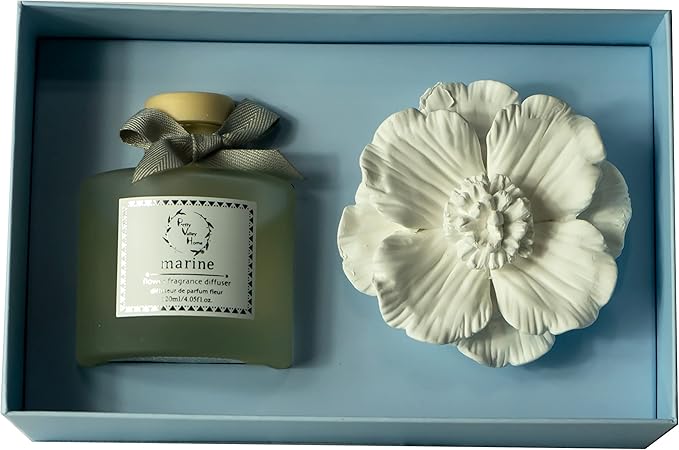 Pretty Valley Home Ceramic Diffuser Flower 120ml Gift Box (Marine Scent)