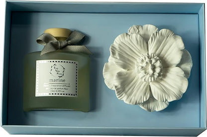 Pretty Valley Home Ceramic Diffuser Flower 120ml Gift Box (Marine Scent)