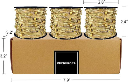 Artisanal Yarn Collection Multifiber Multicolored Fancy Yarn with Golden Beads for Knitting Crocheting Crafts DIY, Set of 3 Rolls (Golden Beads)