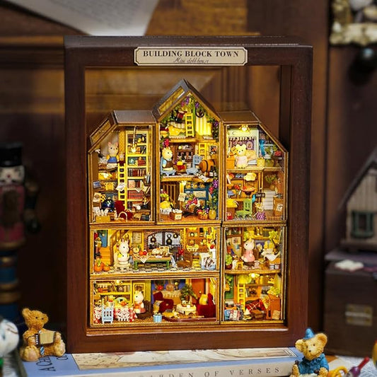 DIY Miniature House Kit, CUTEROOM Mini House Kit for Adult to Build, Wooden Dollhouse Making Kit with Furniture, Christmas Birthday Gifts