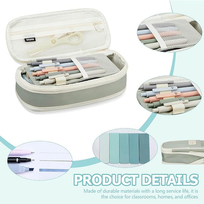 Sinload 60 Pcs Aesthetic Book Annotation Kit School Supplies Cute Pencil Case 12 Highlighter 5 Gel Pen 6 Mechanical Pencil 5 Magnetic Bookmark 1220 Pcs Sticky Note Tab Student Stationary(Light Green)