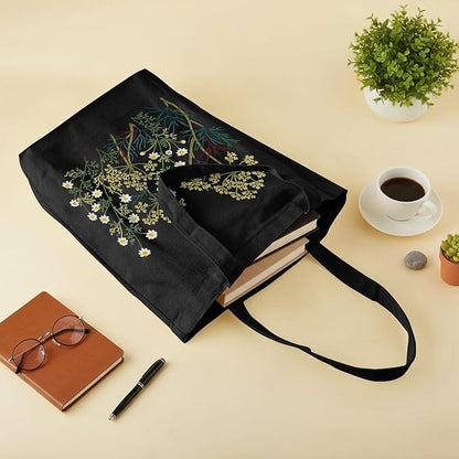 ERKOON Canvas Tote Bag Embroidery Kit for Beginners, Floral Arts Crafts Cross Stitch Kits for Adults Including Stamped Embroidery Bag with Hoops, Needle, Instruction and Color Threads(Chamomile)