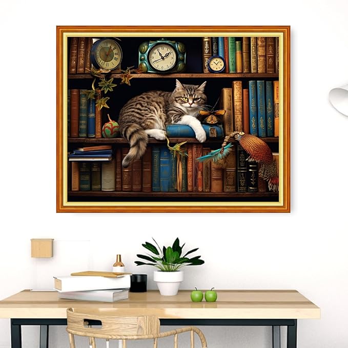 Dimensean Stamped Cross Stitch Kits Full Range of Embroidery Patterns Starter Kits for Beginners Adult DIY Cross Stitches Needlepoint Kits 11CT-Sleepy Cats 16x20 inch