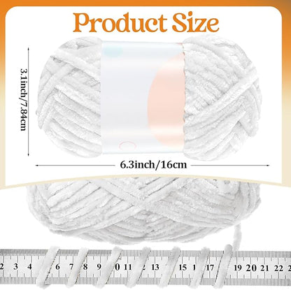 Woanger 20 Skeins Soft Chenille Yarn Velvet Blanket Yarn for Crocheting Hand Knitting Weaving DIY Craft, 93 Yards Each (Novel Color)