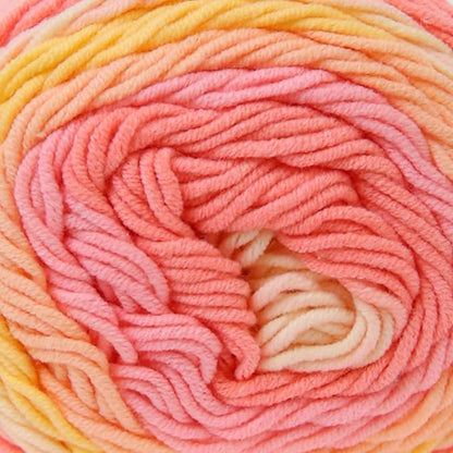 Franel Cotton Acrylic Yarn-45 Cotton 55 Acrylic 3x100g, Soft Pastel Colors: Pink, Coral, Light Yellow, Light Orange, Perfect for Crocheting Knitting Scarves Shawls Blankets Gradient Variegated Yarn