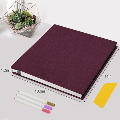 Zesthouse Photo Album Self Adhesive Pages, 60 Pages Magnetic Scrapbook Albums with Sticky Page, Photos Album Holds 8x10 & 5X7 & 4x6 & 6x8 & 3x5, Large Picture Book Ideal Gift for Family Wedding Baby