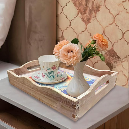 Generic DIY Art Painting Wooden Tray Kit, Food Tray with Handle Diamond Painted Table Decoration Tray, for Breakfast, Bar Dinner Table Diamond Dots Gem Painting Art Set for Beginners (#30-Elk)