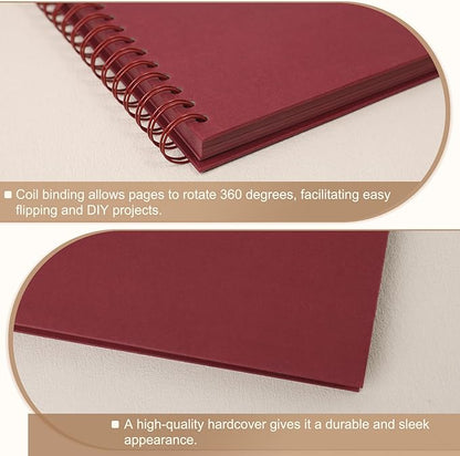 Scrapbook Album 10x10 Inches Photo Album Hardcover Kraft with Window Scrap Book Blank Memory Book for Baby Wedding Guest Book Couples Graduation Travel DIY Anniversary, 40 Pages Red