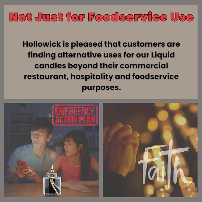 Hollowick - HD29 29 Hour Disposable Liquid Candle (36/case) Commercial FOODSERVICE USE ONLY,Clear