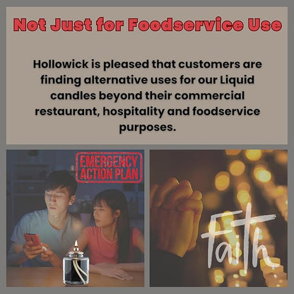 Hollowick - HD29 29 Hour Disposable Liquid Candle (36/case) Commercial FOODSERVICE USE ONLY,Clear
