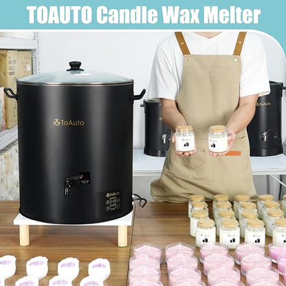 TOAUTO 60 Lbs Commercial Digital Wax Melter, 30L Extra Large Electric Candle Making Machine for with Adjustable Temperature Control, Fast-Pour Spout & Easy Clean for Candle Business 1100W 120V