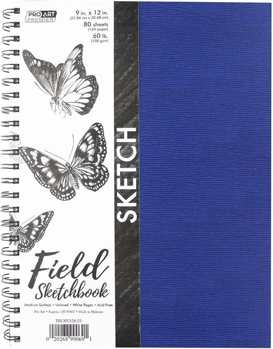 Pro Art Premium Sketch Book 9"x12" 80 Sheets, 60#, Wire, Sketch Book, Sketchbook, Drawing Pad, Pad, Drawing Paper, Art Book, Paper, Sketchbook for