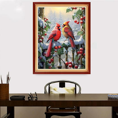 Redxing Stamped Cross Stitch Kits Embroidery kit for Beginners Adults Full Range of Embroidery Patterns Starter Kits DIY Printed Cross Stitch Kits Needlepoint Kits 11CT-Bird Snow Scenery 16x20 inch