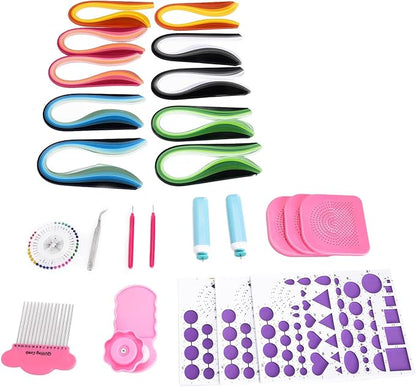 TengXiCLP Quilling Kits DIY, Paper Quilling Tool Kit with Electric Pen, Complete Craft Supplies Set for Beginners, Colorful Decorative Handicrafts with Storage Box, Glue Bottles and 1000 Pap