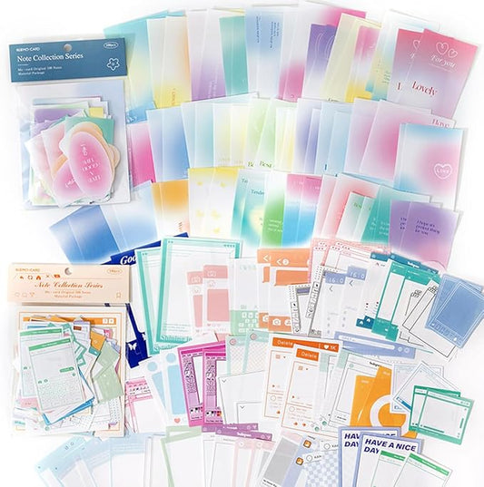 SIBLYMONA 200Pcs Vintage Memo Material Pack Memo Collection Series for Scrapbooking, Junk Journal Supplies DIY Art Crafts Bullet Journal Diary Album Planne (NO2)