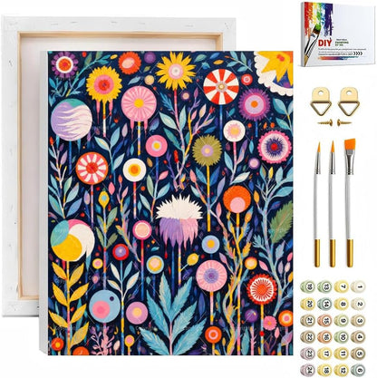 Floral Paint By Numbers Kit For Adults - Diy Botanical Garden Flowers Painting On Canvas, Acrylic Paint Set, Suitable For Beginners, Wall Decor Art For Home Decoration Or Gifts(12X16IN framed) by Unknown