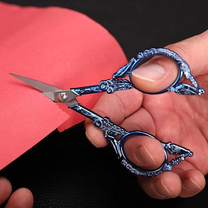 YOUGUOM Embroidery Scissors, Small Sharp Pointed Detail Shears for DIY Craft Needlework Yarn Sewing Cross Stitch Thread Cutting Handicraft Tool, 4.6in Blue Little Bird