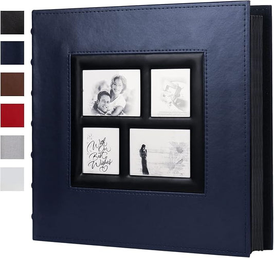 RECUTMS Self Adhesive Scrapbook - 60 Page Magnetic Inner Photo Album for Wedding, Family, Baby & Anniversary - Holds 3x5, 4x6, 5x7, 6x8, 8x10 Photos