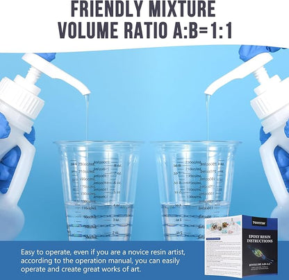 Epoxy Resin 4 Gallon - Crystal Clear Epoxy Resin Kit - Self-Leveling, High-Glossy, No Yellowing, No Bubbles Casting Resin Perfect for Crafts, Table Tops, DIY 1:1 Ratio (2 Gallon x 2)