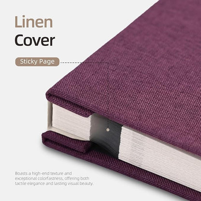 Vienrose Large Photo Album Self Adhesive for 4x6 8x10 10x12 Pictures Scrapbook Album DIY Scrap Book 40 Sticky Pages with A Metallic Pen 13"x12.6"40 Pages