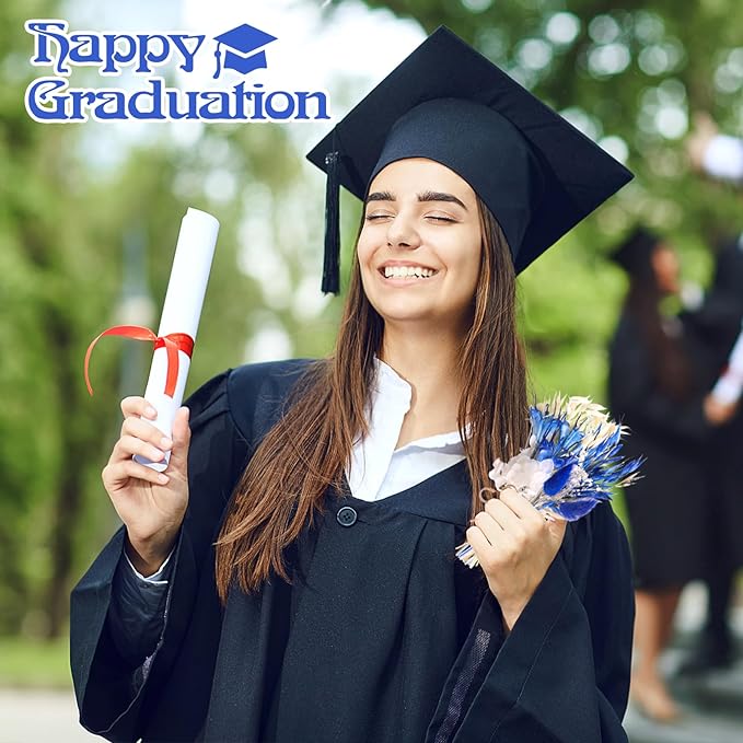 10 Pack Dark Blue Dried Flowers Bouquets Naturl Dried Flowers Decor Dry Wildflowers with Stem Mini Dried Floral Arrangement for Vase Carfts Wedding Table Centerpieces Graduation Party Decor