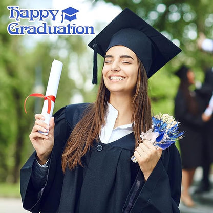 10 Pack Dark Blue Dried Flowers Bouquets Naturl Dried Flowers Decor Dry Wildflowers with Stem Mini Dried Floral Arrangement for Vase Carfts Wedding Table Centerpieces Graduation Party Decor