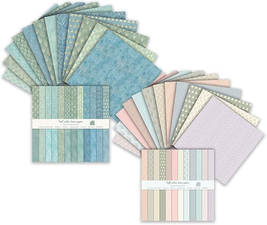 MIATTCLD Scrapbook Paper Double Sided Decorative Craft Paper, 6x6 in Vintage Patterned Papers 48 Sheets Floral Background Papers for Scrapbooking Card Making Journaling Decor (C)