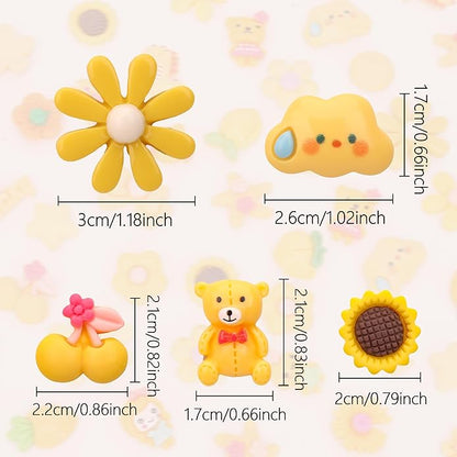 100Pcs Slime Charms, Mixed Cute Resin Charms Set for Scrapbooking, Phone Cases, Hair Accessories, Fake Candy Decor, Crafting Embellishments & DIY Keychains