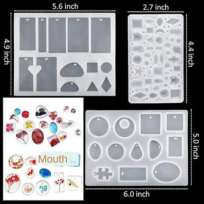 Srutueo 148 Pieces Resin Jewelry Making Kit, Silicone Casting Mold for Beginners with Molds, Resin Kits and Tools Set