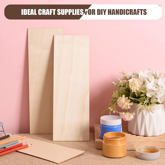 12 Pack Basswood Sheets for Crafts 12 x 4 x 1/8 Inch-3 mm Thick Unfinished Plywood Sheets Thin Craft Wood Sheets Boards for Drawing,Painting, Wood Engraving, Wood Burning,DIY Laser Cutting Projects