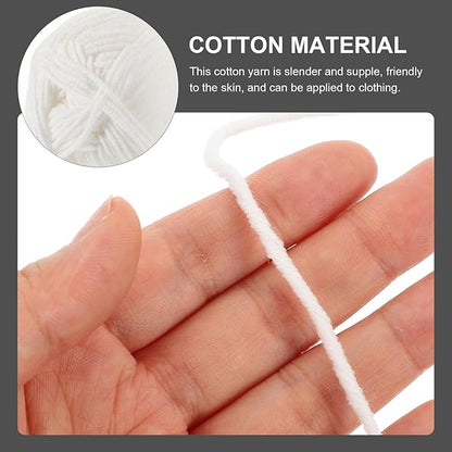 3 Rolls Crochet Cotton Yarn Bundle for DIY Knitting and Crocheting Soft Flexible Cotton Thread for Crafting Sweaters Hats Scarves Skin-Friendly Each