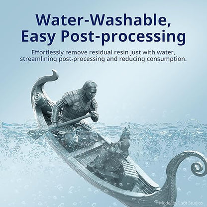 ANYCUBIC Water Washable Resin 2.0 Bundle, 3D Printer Resin with Low Viscosity and Fast Printing, 405nm High Precision 3D Resin, 8K Capable LCD DLP 3D Printing, 4Packs*1kg Grey, 4kg in Total