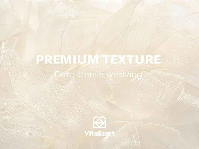 Vitalizart Ivory Cream Ribbon Organza Sheer Ribbon 1 inch x 30Yd Handmade Fabric Ribbons for Gift Wrapping Christmas Tree Crafts Bows Wedding Invitations Wreaths Wrap