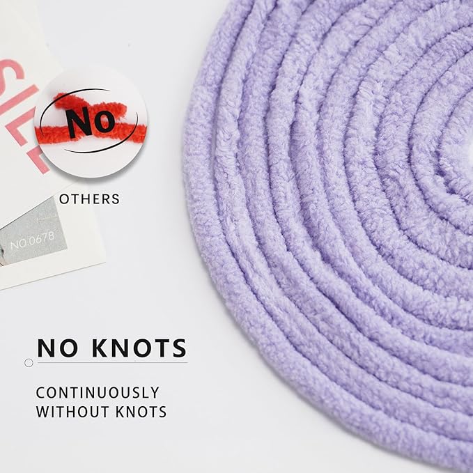 Chenille Yarn for Crocheting & Knitting 880 Yards, Soft Thick Fluffy Bulky Blanket Yarn, 4 Pack of 10.5oz(Lavender)