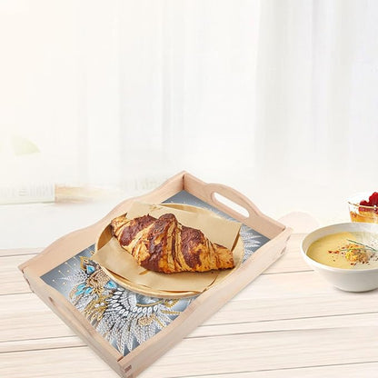 JISHSHAY Diamond Art Serving Tray Diamond Painting Food Tray Gem Art Serving Platter Gem Painting Mosaic Kits for Adults DIY Kits for Adults Table Decor, with Handle 20×30cm/7.87×11.81in, Jesus