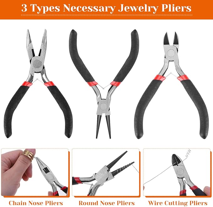 Audab Jewelry Making Kit with Tools, Wires, Charms and Findings for Jewelry Making and Repair