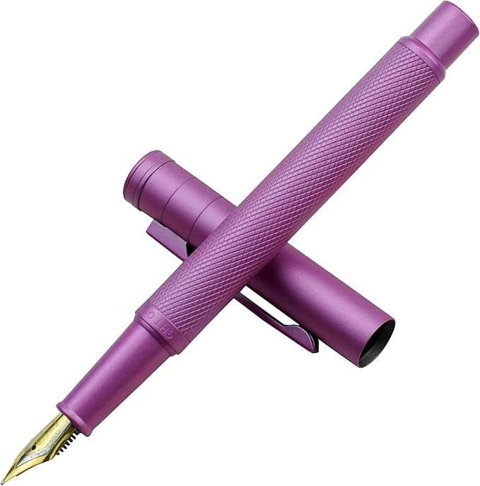 Asvine Pink Forest Fountain Pen Extra Fine Nib, Classic Design with Converter and Metal Pen Case, The Light of Hope Serise