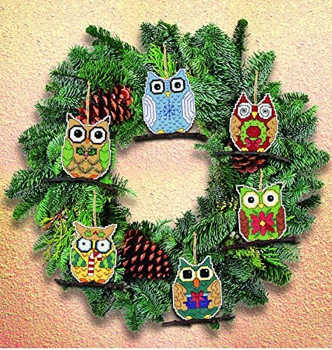 Janlynn Corp. Counted Cross Stitch Kit, Owl Ornaments by Janlynn
