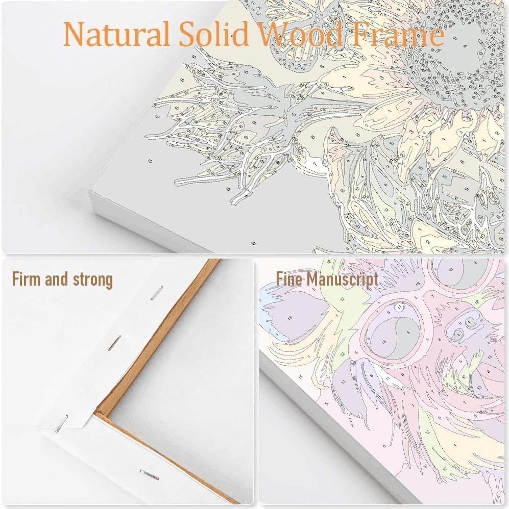 Flowers Paint by Numbers for Adults with Framed Canvas,Paint by Numbers Kits with Wooden Easel Drawing Paintwork,DIY Acrylic Oil Painting Kits with Brushes Gift Box for Home Wall Decor(12x16 Inch) - Image 5