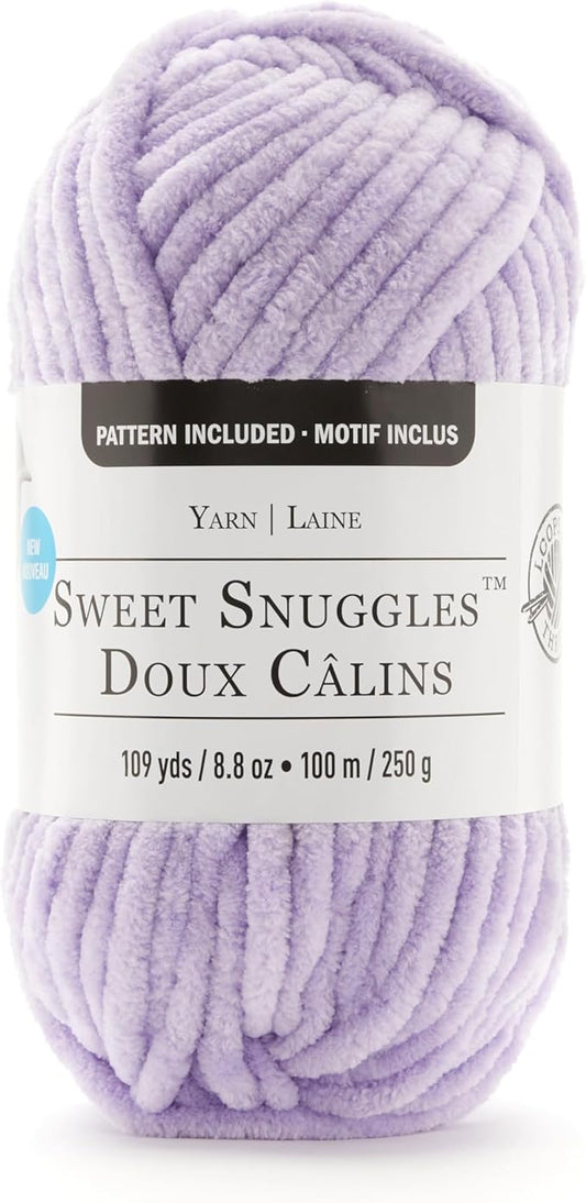 Loops & Threads Lavender Sweet Snuggles Yarn – Jumbo Weight Yarn for Knitting, Crochet, Weaving, Arts & Crafts, 18 Pack