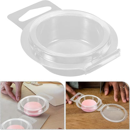 Cabilock 100pcs Clear Plastic Wax Melt Molds Wax Container Clamshells for DIY Candle Making and Soap Crafting Compact Lightweight Packaging Boxes