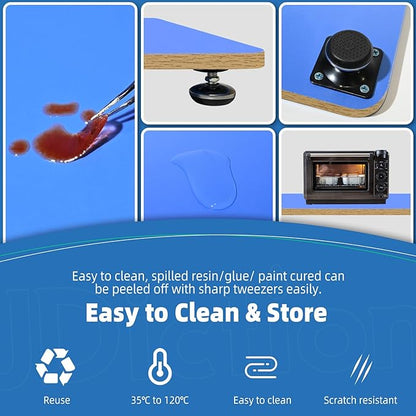 Resin Leveling Table for Epoxy - 16''x 12'' Resin Leveling Board Nonstick Surface, Adjustable Height & Angle Feet, Multipurpose No Installation Required Board for Crafting & Art