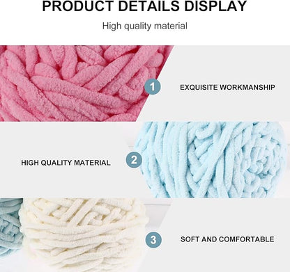 Zerodeko 3 Pcs Woolen Yarn DIY Handcrafts Materials Comfortable Cotton Blend Knitting Wool for Sweaters Scarves Hats Craft Supplies in Pink