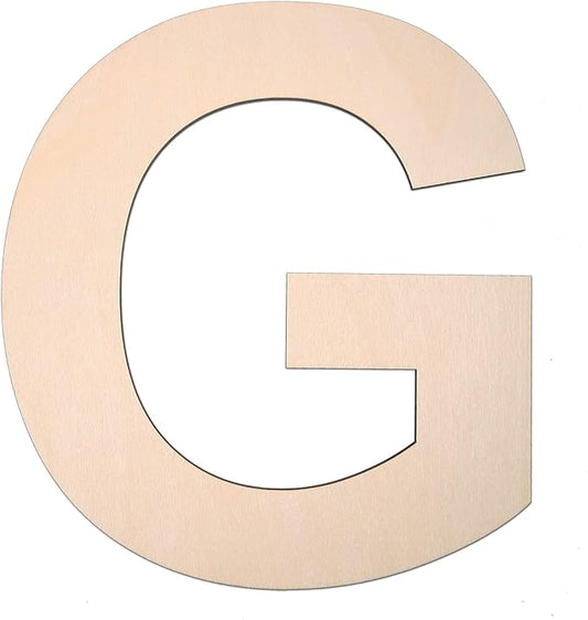 12 Inch Wooden Letter G, 1/4 Inch Thick Large Unfinished Wood Letter for DIY Crafts Home Wall Decor