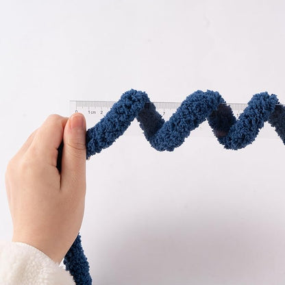 Navy Jumbo Chunky Chenille Yarn for Crocheting, Thick Plush Yarn for Hand Knitting Blankets, Super Soft Bulky Yarn for DIY Projects, 2 Jumbo Pack