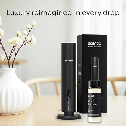 Scentia Oud Mirage Hotel Diffuser Oil 20 ml | Oud Mirage for Scent Diffuser | Luxurious Aroma, Niche Scent, Cardamom, Rosewood & Oud | 20ml Aromatherapy Fragrance - Thanksgiving & Holiday Gift