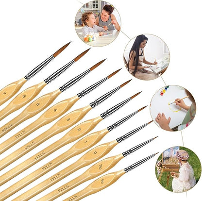 Miniature Paint Brushes Kit, Fine Detail Painting Brush Professional Tiny Paints Brush Set for Art Watercolor Oil Acrylic,Craft Models Rock Painting